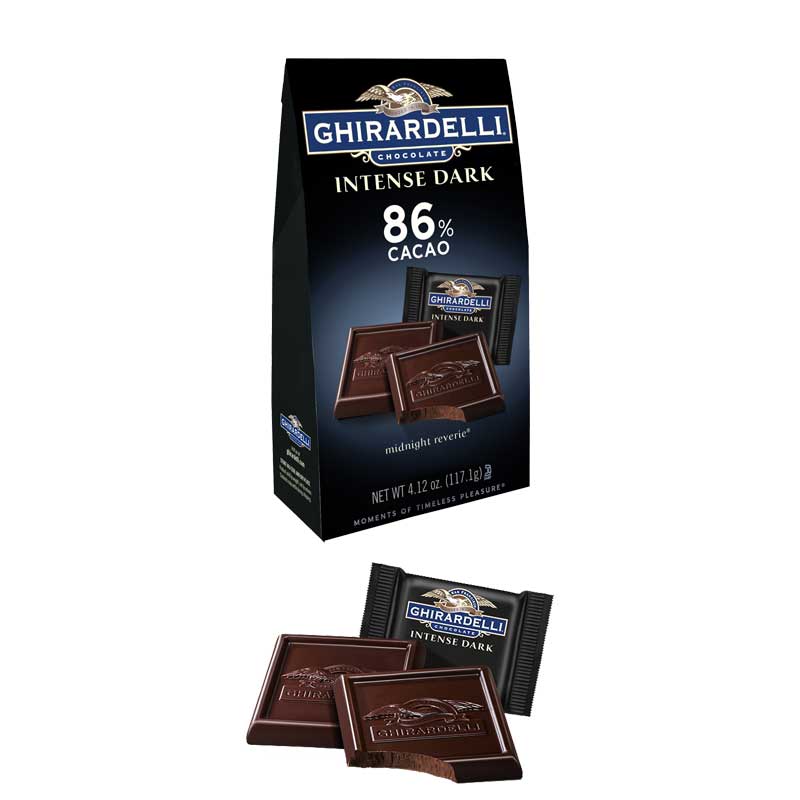 Ghirardelli 86% Cocoa Intense Dark Chocolate Squares Midnight Re