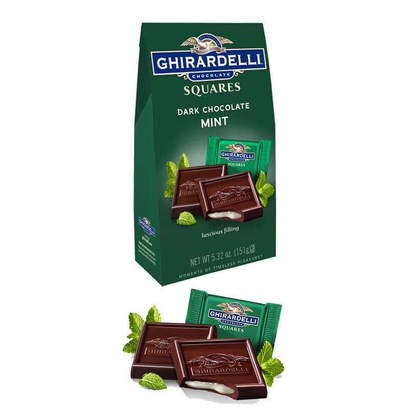 Ghirardelli Dark Chocolate & Mint Squares 151g (Set of 2)