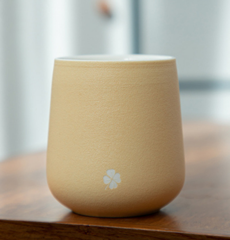 Japanese Style Double Wall Ceramic Cup & Mug 200ml MUSTARD YELLO