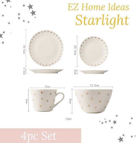 Starlight Porcelain Dinnerware 4PC SET