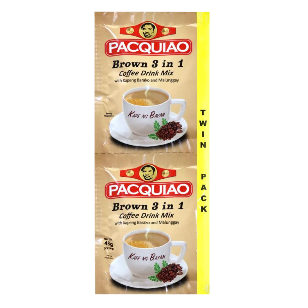 Pacquiao Brown 3 in 1 Coffee Drink Mix Strips (Per Polybag x 10